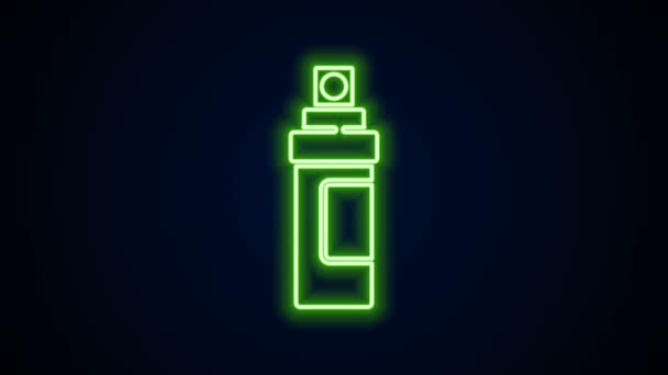 Zářící neonová čára Ikona parfému izolovaná na černém pozadí. Grafická animace pohybu videa 4K — Stock video