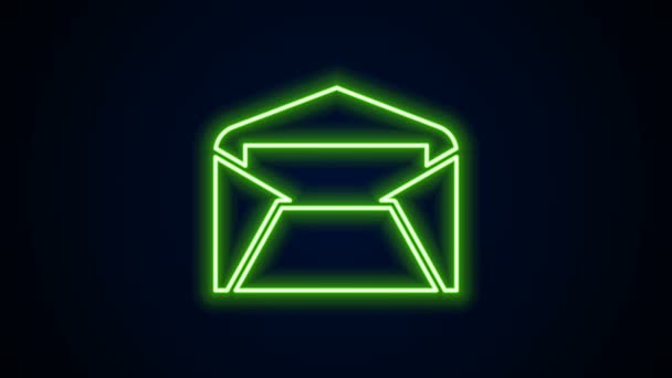 Glowing neon line Envelope icon isolated on black background. Email message letter symbol. 4K Video motion graphic animation — Stock Video