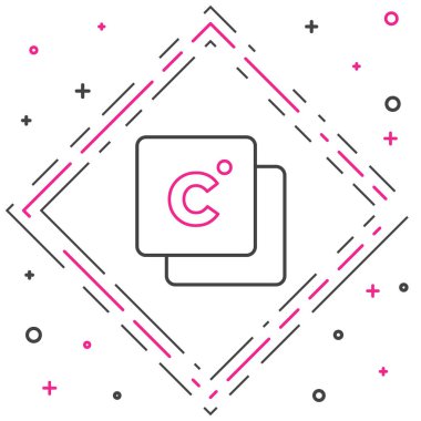 Beyaz arkaplanda izole edilmiş Celsius çizgisi simgesi. Renkli taslak konsepti. Vektör.