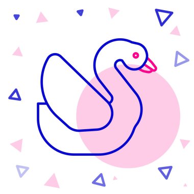 Kuğu çizgi simgesi beyaz arkaplanda izole edildi. Hayvan sembolü. Renkli taslak konsepti. Vektör.