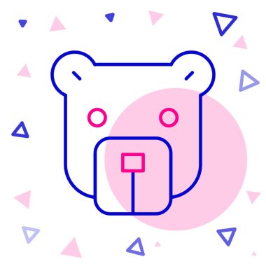 Çizgi Ayısı baş simgesi beyaz arkaplanda izole edildi. Renkli taslak konsepti. Vektör.