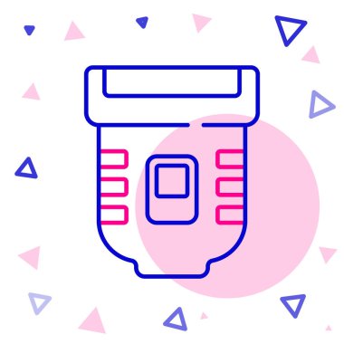 Çizgi Epilatörü simgesi beyaz arkaplanda izole edildi. Elektrikli jiletle deplasyon. Cesette saç kesimi. Renkli taslak konsepti. Vektör.