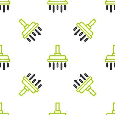 Su damlaları akan duş başlığı beyaz arka planda izole edilmiş bir ikon. Vektör.