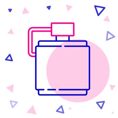 Çizgi Kantin su şişesi simgesi beyaz arkaplanda izole edildi. Turist matarası ikonu. Kampanyada bir kavanoz su kullanıldı. Renkli taslak konsepti. Vektör.