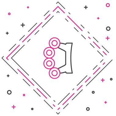 Pirinç muşta simgesi beyaz arkaplanda izole edildi. Renkli taslak konsepti. Vektör.