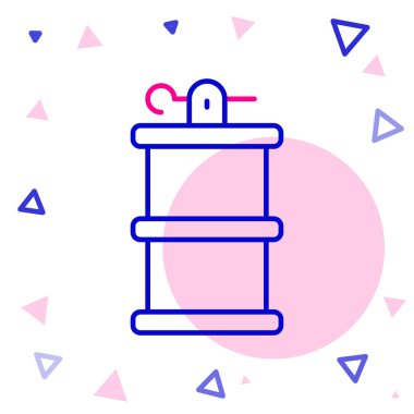 Çizgili El bombası ikonu beyaz arkaplanda izole edildi. Bomba patlaması. Renkli taslak konsepti. Vektör.