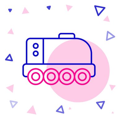 Mars çizgi gezgini simgesi beyaz arkaplanda izole edildi. Uzay aracı. Ay yürüyüşü işareti. Gezegen yüzeyini incelemek için bir cihaz. Renkli taslak konsepti. Vektör.