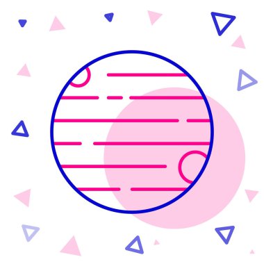 Çizgi Gezegeni simgesi beyaz arkaplanda izole edildi. Renkli taslak konsepti. Vektör.