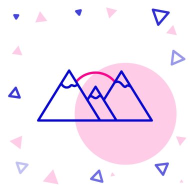 Çizgi Dağları simgesi beyaz arkaplanda izole edildi. Zaferin ya da başarının sembolü. Renkli taslak konsepti. Vektör.