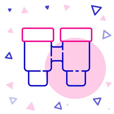 Dürbün çizgisi simgesi beyaz arkaplanda izole edildi. Yazılım işareti bul. Casus ekipman sembolü. Renkli taslak konsepti. Vektör.