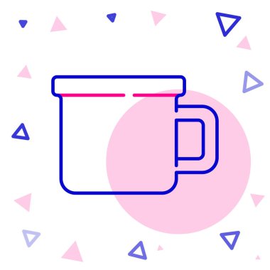 Kamp yapan metal sabıka simgesi beyaz arka planda izole edildi. Renkli taslak konsepti. Vektör.