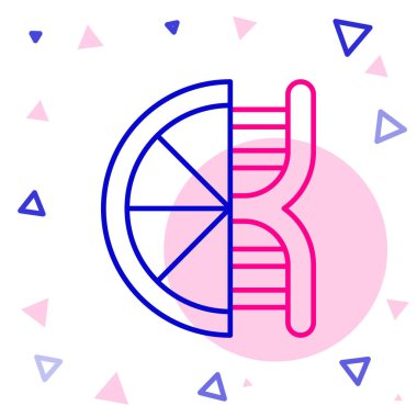 Genetik olarak değiştirilmiş turunçgiller beyaz arka planda izole edilmiş. Kesik içinde portakal. Sağlıklı bir yaşam tarzı. GDO meyvesi. Renkli taslak konsepti. Vektör.