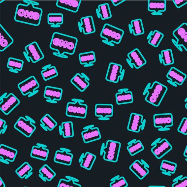 GDO simgesi siyah arkaplanda izole edilmiş. Genetik olarak değiştirilmiş organizma kısaltması. DNA gıda modifikasyonu. Vektör.