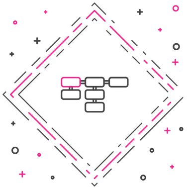 Satır Sitesi haritası simgesi beyaz arkaplanda izole edildi. Renkli taslak konsepti. Vektör.