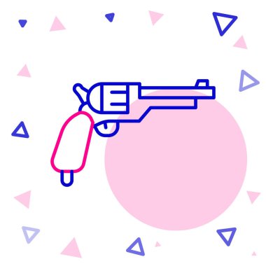 Çizgi Tabancası simgesi beyaz arkaplanda izole edildi. Renkli taslak konsepti. Vektör.