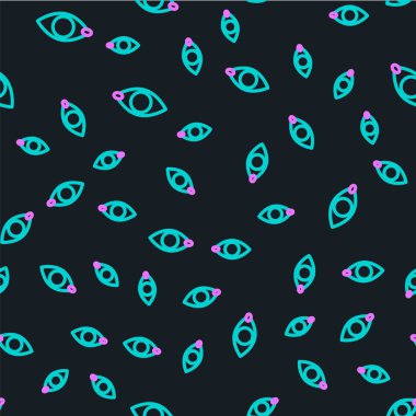 Çizgi Körlüğü simgesi siyah arkaplanda izole edilmiş kusursuz desen. Kör işareti. Vektör.