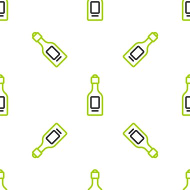 Şampanya şişesi simgesi beyaz arka planda izole edilmiş. Vektör.