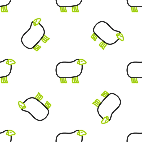 Line Sheep Symbol Isoliert Nahtlose Muster Auf Weißem Hintergrund Tierisches — Stockvektor