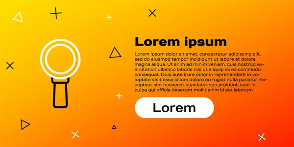 Linie Lupe Symbol Isoliert Auf Gelbem Hintergrund Suchen Fokussieren Zoomen — Stockvektor