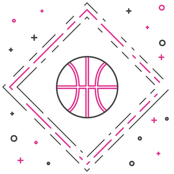 Linie Basketball Ball Symbol Isoliert Auf Weißem Hintergrund Sport Symbol — Stockvektor