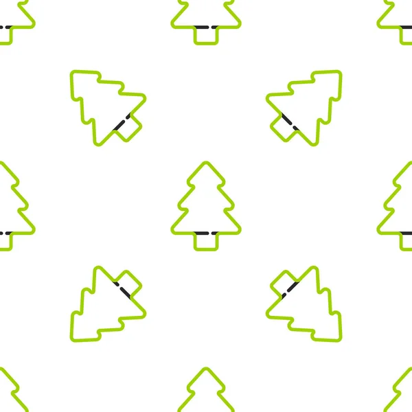 Linienbaum Symbol Isoliert Nahtlose Muster Auf Weißem Hintergrund Symbol Wald — Stockvektor
