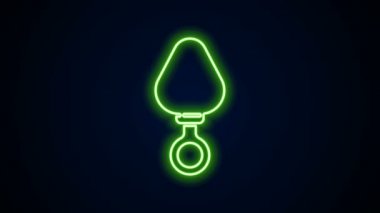 Glowing neon line Anal plug icon isolated on black background. Butt plug sign. Fetish accessory. Sex toy for men and woman. 4K Video motion graphic animation