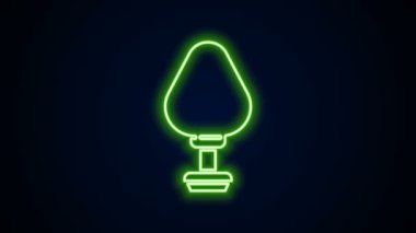 Glowing neon line Anal plug icon isolated on black background. Butt plug sign. Fetish accessory. Sex toy for men and woman. 4K Video motion graphic animation