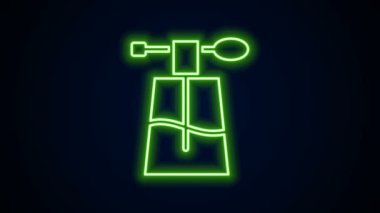 Parlayan neon hattı Parfüm ikonu siyah arkaplanda izole edildi. 4K Video hareketli grafik canlandırması