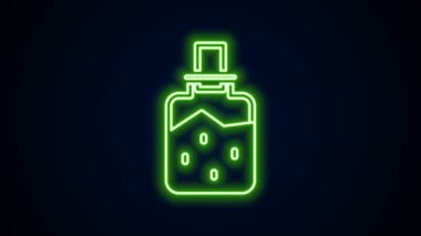 Parlayan neon hattı siyah arkaplanda izole edilmiş Spa tuz ikonu. 4K Video hareketli grafik canlandırması