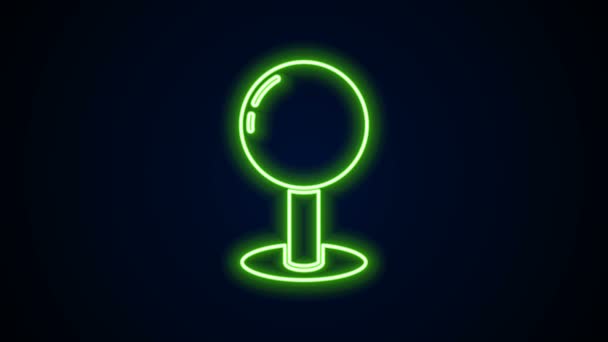 Ragyogó neon vonal Push pin ikon elszigetelt fekete háttérrel. Ujjlenyomatok. 4K Videó mozgás grafikus animáció — Stock videók