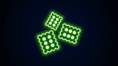 Parlayan neon hattı Kraker bisküvi simgesi siyah arkaplanda izole edildi. Tatlı kurabiye. 4K Video hareketli grafik canlandırması
