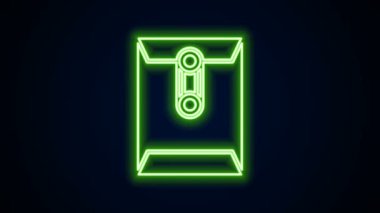 Parlayan neon hattı Zarf simgesi siyah arkaplanda izole edildi. E- posta mektup sembolü. 4K Video hareketli grafik canlandırması
