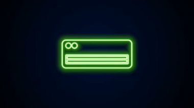 Parlayan neon hattı klima simgesi siyah arkaplanda izole edildi. Sistemin havalandırmasını böl. Soğuk ve soğuk iklim kontrol sistemi. 4K Video hareketli grafik canlandırması