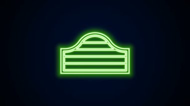 Parlayan neon hattı Eski batı salıncak salonu ikonu siyah arka planda izole edildi. 4K Video hareketli grafik canlandırması