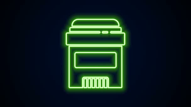 Glödande neon linje Antiperspirant deodorant roll ikon isolerad på svart bakgrund. Kosmetisk för kroppshygien. 4K Video motion grafisk animation — Stockvideo