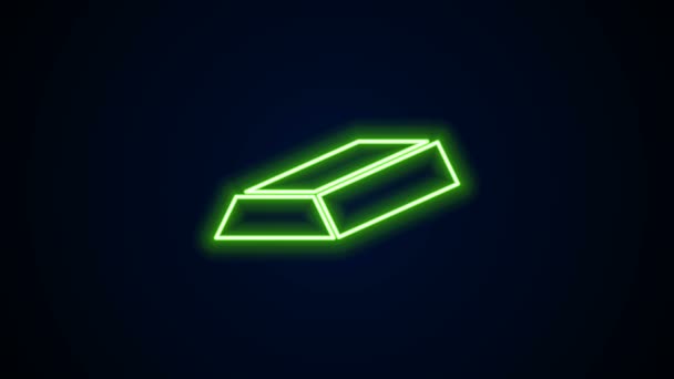 Zářící neonová čára Ikona zlatých prutů izolovaná na černém pozadí. Bankovní koncept. Grafická animace pohybu videa 4K — Stock video