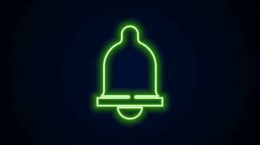 Parlayan neon hattı hareket sensörü simgesi siyah arkaplanda izole edildi. 4K Video hareketli grafik canlandırması