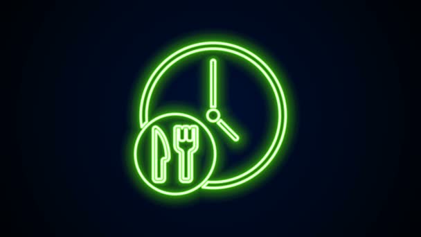 Leuchtende Leuchtschrift Rund um die Uhr Lieferung Symbol isoliert auf schwarzem Hintergrund. 4K Video Motion Grafik Animation — Stockvideo