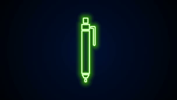 Icono de lápiz de línea de neón brillante aislado sobre fondo negro. Animación gráfica de vídeo 4K — Vídeos de Stock