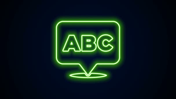 Glowing neon line Alphabet icon isolated on black background. 4K Video motion graphic animation — Stock Video
