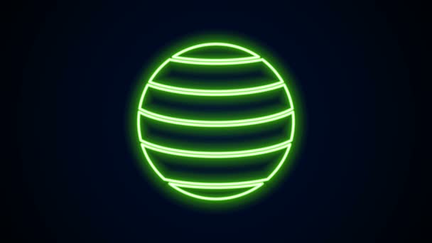 发光的霓虹灯线金星图标孤立在黑色背景。4K视频运动图形动画 — 图库视频影像