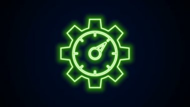 Parlayan neon hattı Web Analiz ve Geliştirme web sitesi istatistik simgesi siyah arkaplanda izole edildi. Analiz, yönetim, pazarlama, araştırma. 4K Video hareketli grafik canlandırması