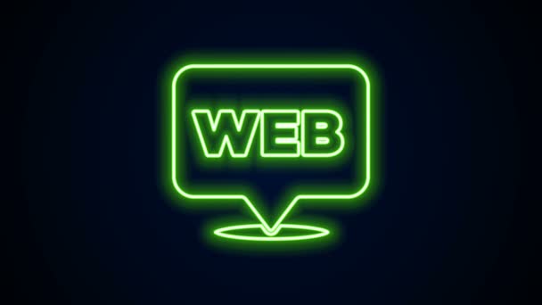 Linha de néon brilhante Ícone web e design gráfico isolado em fundo preto. Criativa e desenvolvimento. Animação gráfica em movimento de vídeo 4K — Vídeo de Stock