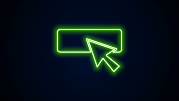Zářící neonová čára UI nebo UX design ikona izolované na černém pozadí. Grafická animace pohybu videa 4K — Stock video