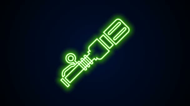 Glowing neon line RKG 3 ikon granat tangan anti-tank terisolasi pada latar belakang hitam. Animasi grafis gerak Video 4K — Stok Video