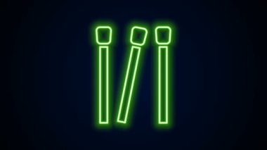 Parlayan neon hattı simgesi siyah arkaplanda izole edildi. 4K Video hareketli grafik canlandırması