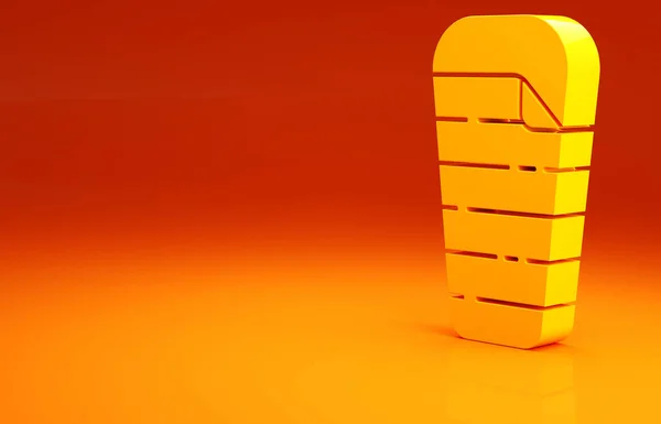 Yellow Sleeping bag icon isolated on orange background. Minimalism concept. 3d illustration 3D render — Stock Photo, Image