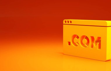 Sarı UI ya da UX tasarım simgesi turuncu arka planda izole edildi. Minimalizm kavramı. 3d illüstrasyon 3B canlandırma