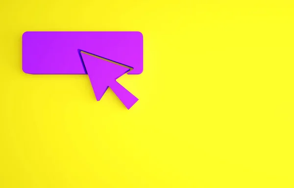 Icono de diseño de IU o UX púrpura aislado sobre fondo amarillo. Concepto minimalista. 3D ilustración 3D render — Foto de Stock