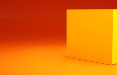 Sarı Televizyon reklam silahı ikonu turuncu arka planda izole edildi. Polis ya da askeri silah. Küçük ateşli silah. Minimalizm kavramı. 3d illüstrasyon 3B canlandırma